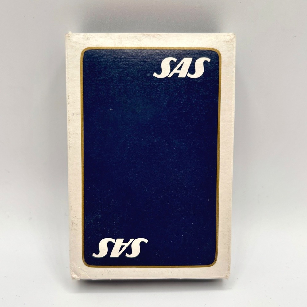 Vintage SAS Scandinavian Airlines Playing Cards Navy Blue Airline Memorabilia